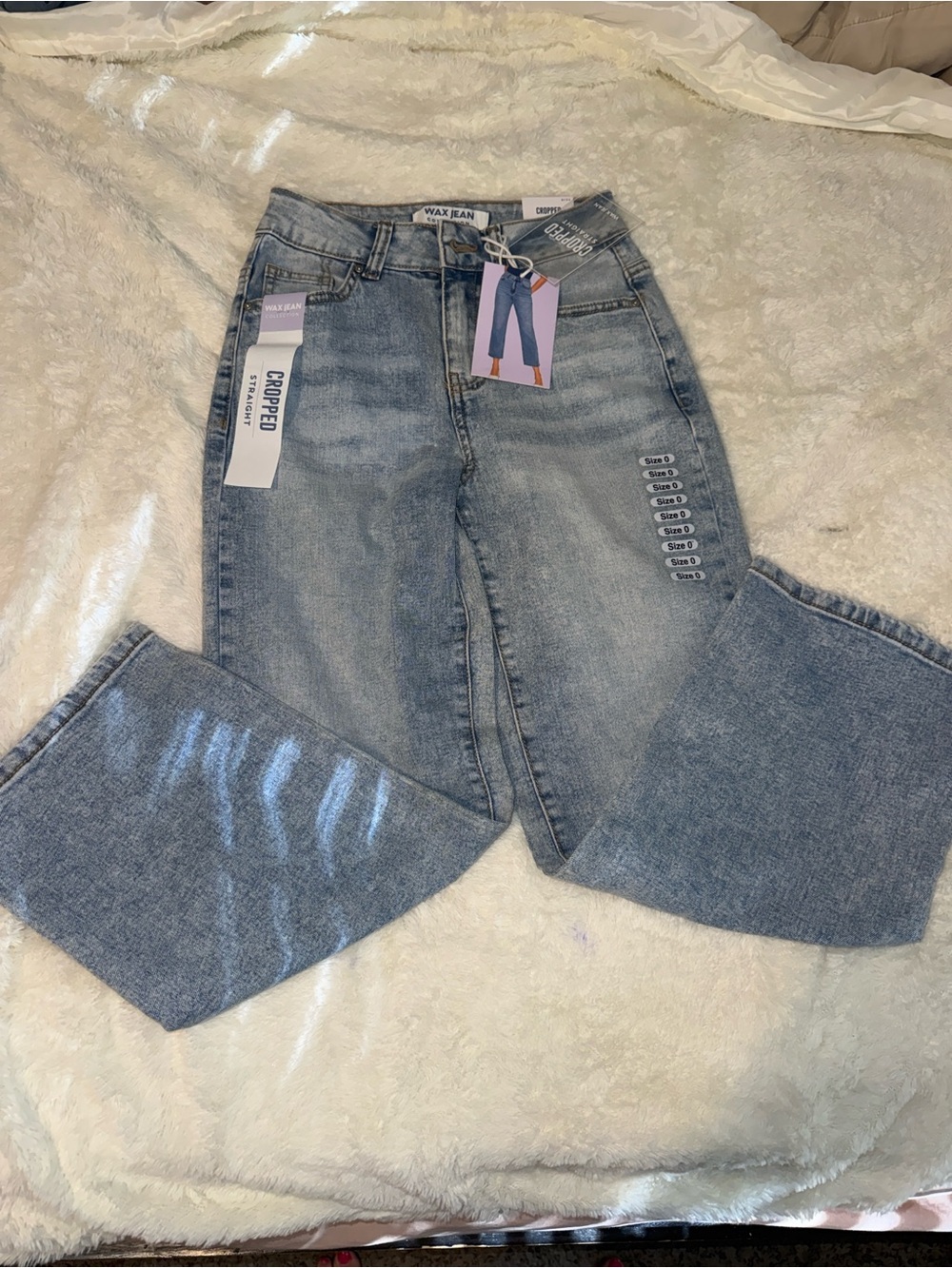 Wax Jean Light Blue Cropped Straight Jeans